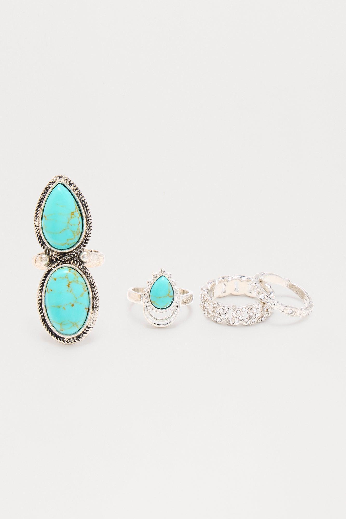 Locked In 4 Piece Ring Set - Silver Product Image