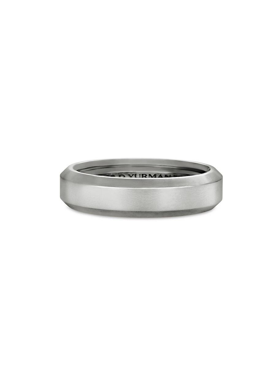 David Yurman Mens 18K White Gold Beveled Band Product Image
