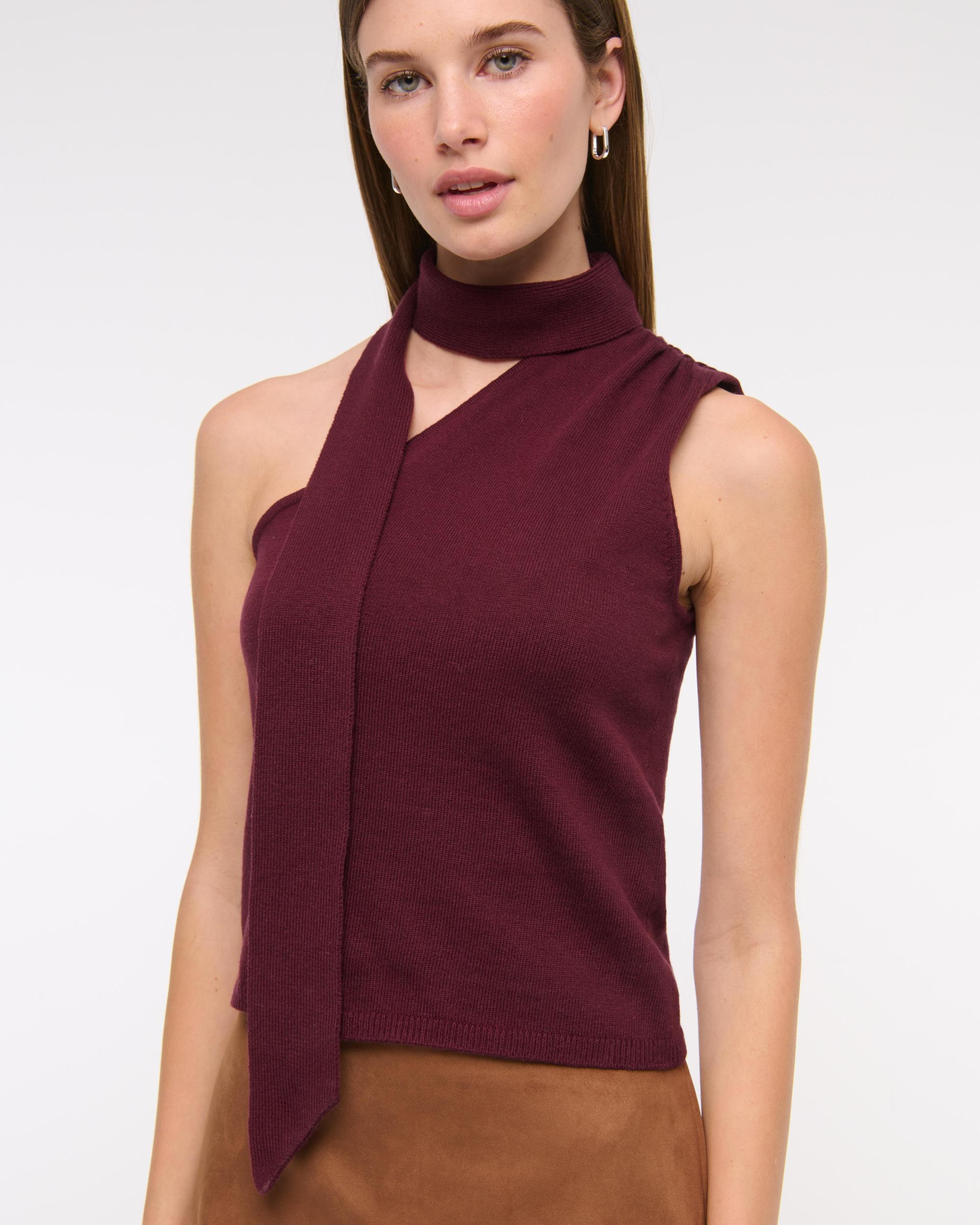 Asymmetrical Scarf Sweater Tank Product Image