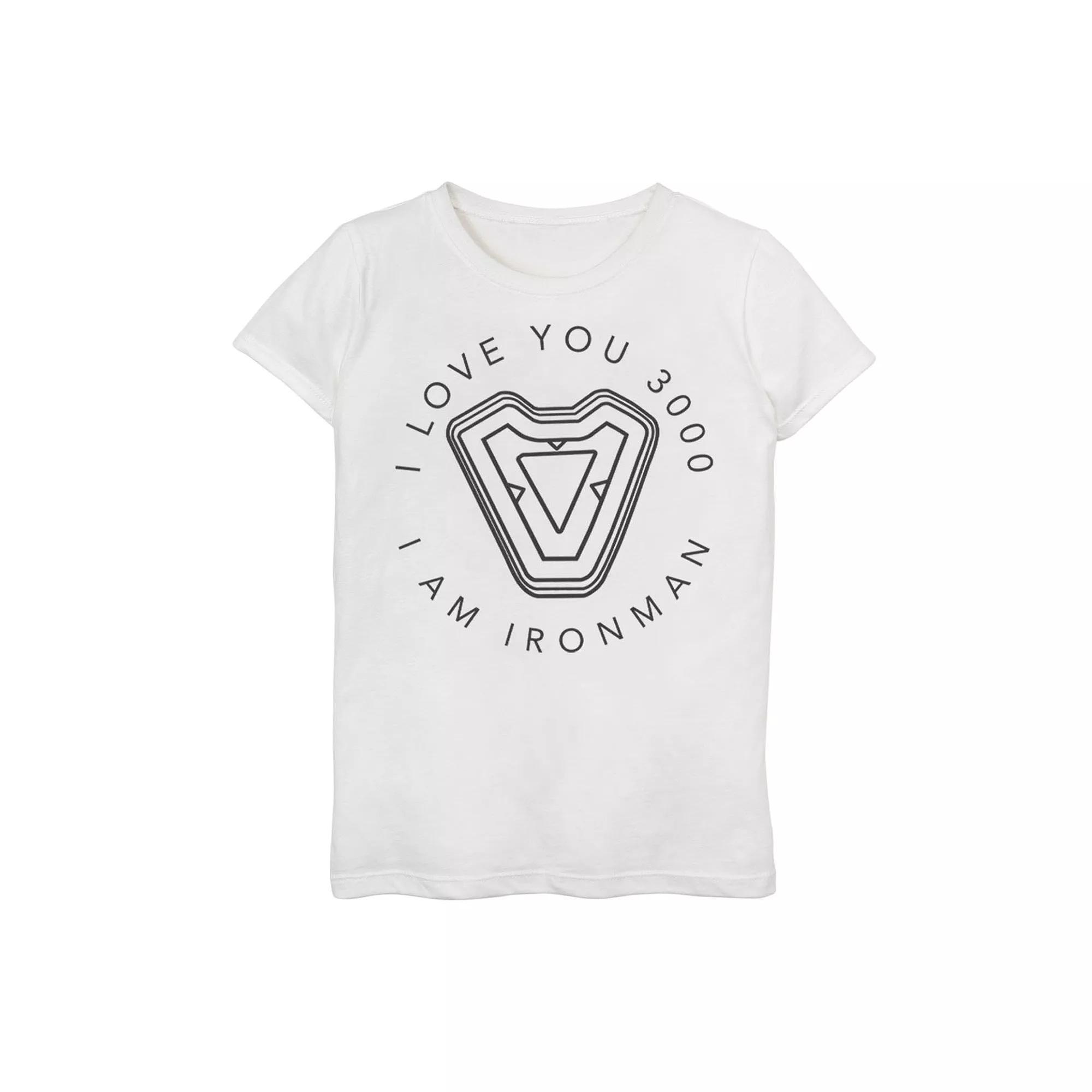 Girls 7-16 Marvel Avengers Endgame Iron Man I Love You 3000 Quote Circle Tee, Girls Product Image