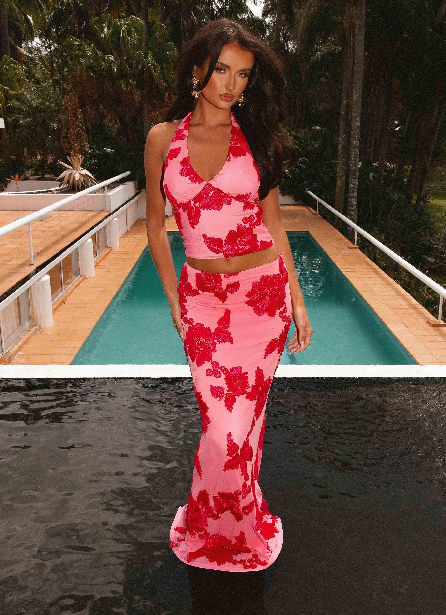 Radiate Maxi Skirt - Pink Product Image