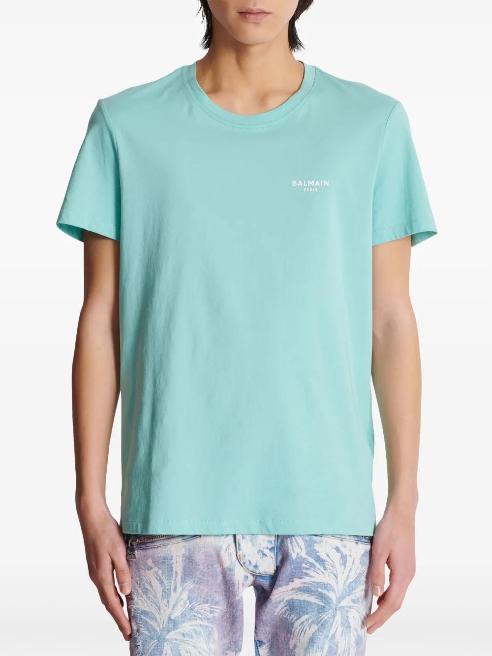 logo-flocked cotton T-shirt Product Image