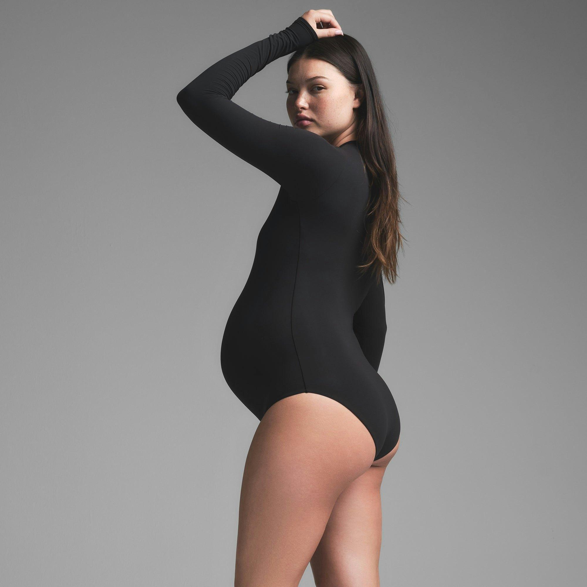 FITS EVERYBODY MATERNITY LONG SLEEVE BRIEF BODYSUIT | ONYX Product Image