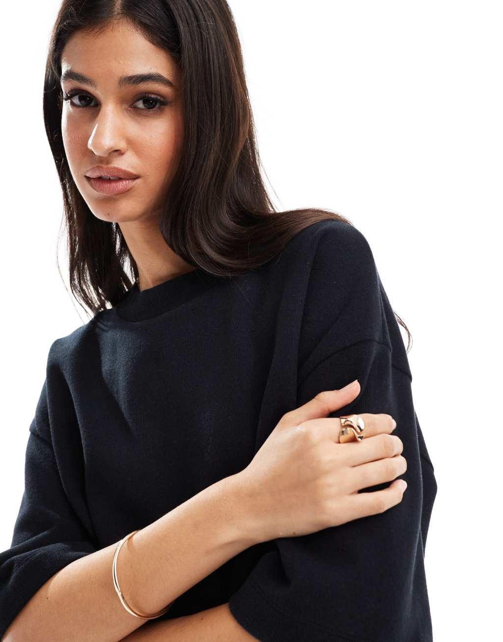 ASOS DESIGN supersoft boxy T-shirt in black Product Image