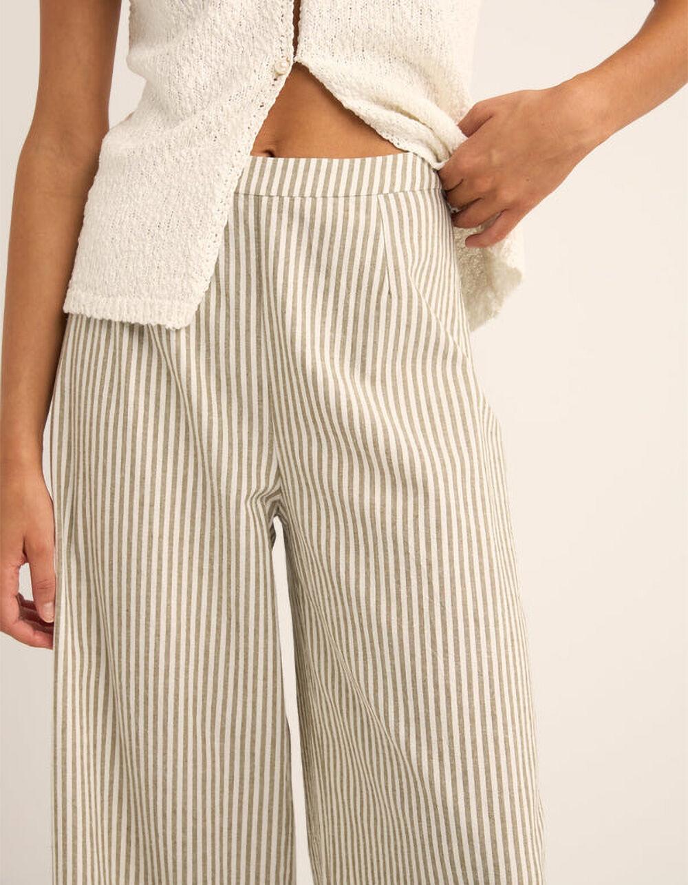 RHYTHM Valley Stripe Womens Wide Leg Pants - SAGE Product Image