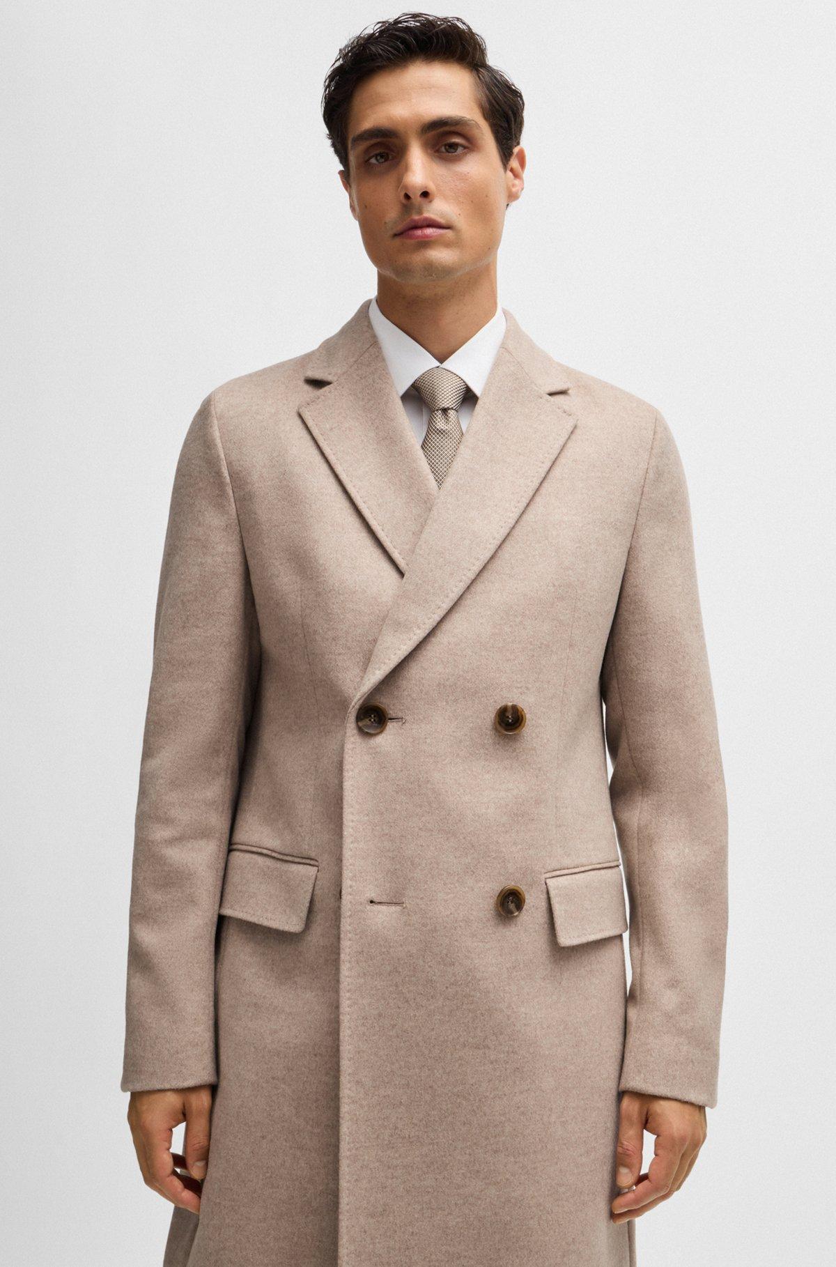 Slim-fit coat in wool with cashmere Product Image