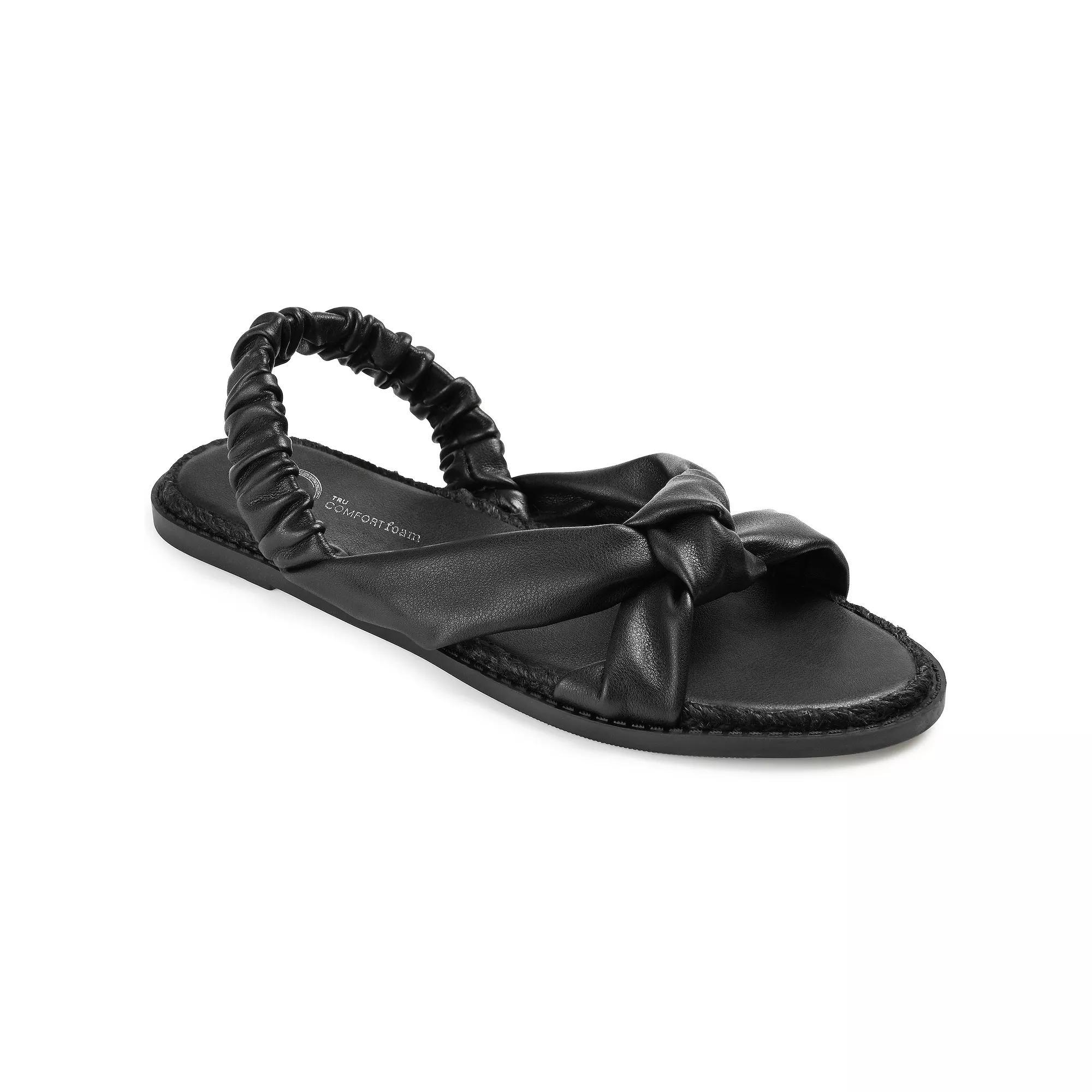 Journee Kiandra Women's Slide Sandals, Size: 6.5, Black Product Image