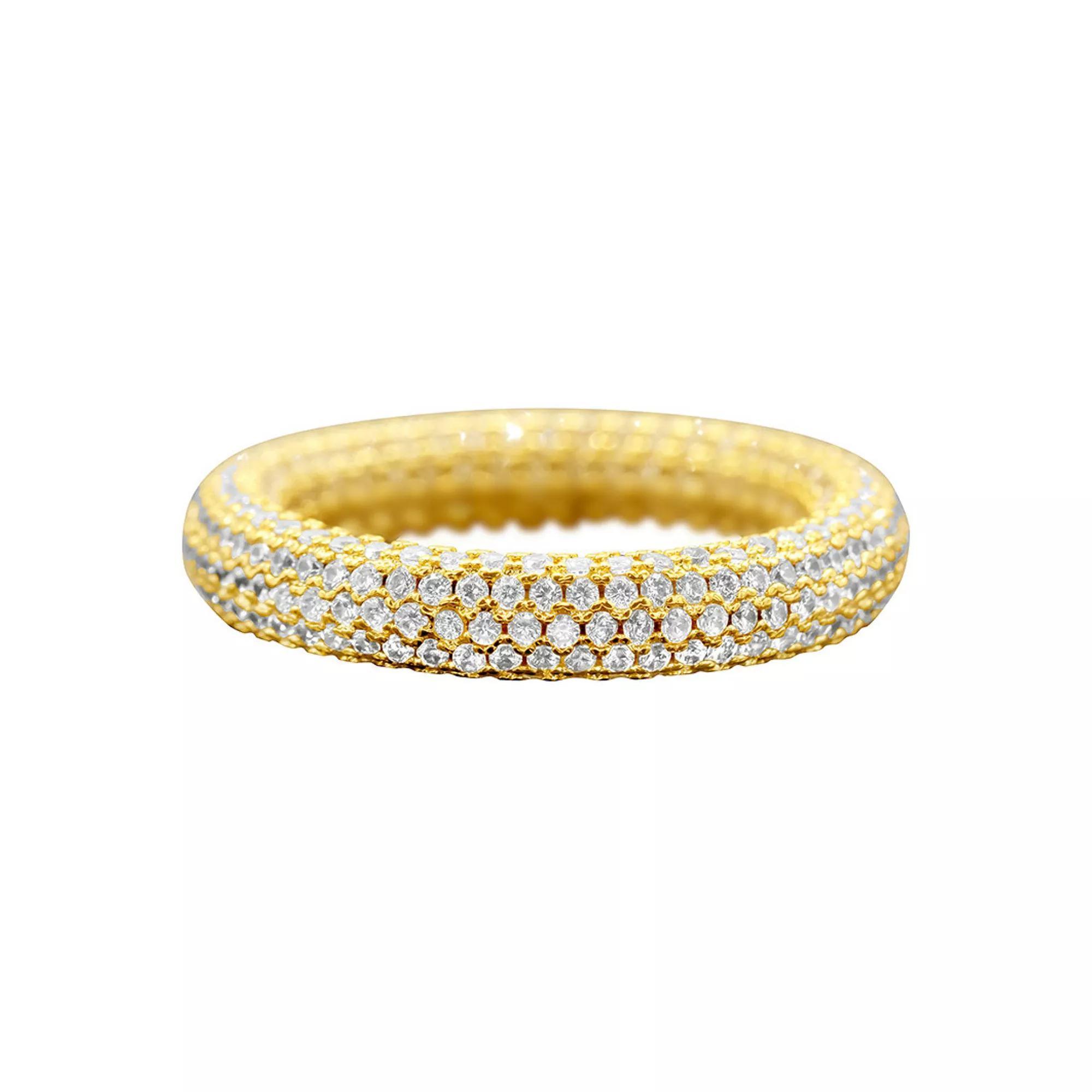 Adornia 14k Gold Plated Cubic Zirconia Pave Ring, Women's, Size: 9, Gold Tone Product Image
