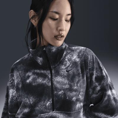 Nike Womens One Therma-FIT Oversized 1/2-Zip Fleece Printed Top Product Image
