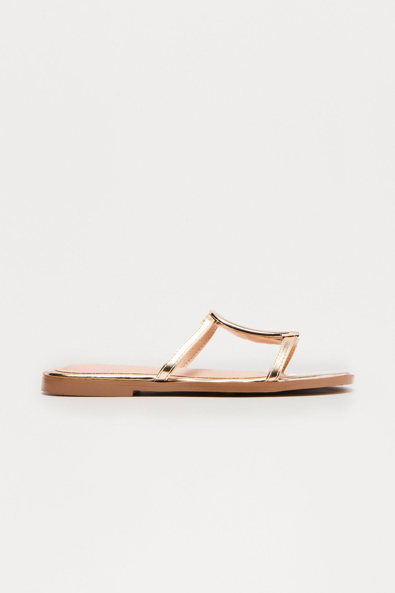 Bray Hardware Slip On Sandals - Gold Female Product Image