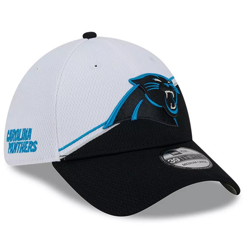 Men's New Era  White/Black Carolina Panthers 2023 Sideline 39THIRTY Flex Hat, Size: Large/XL Product Image