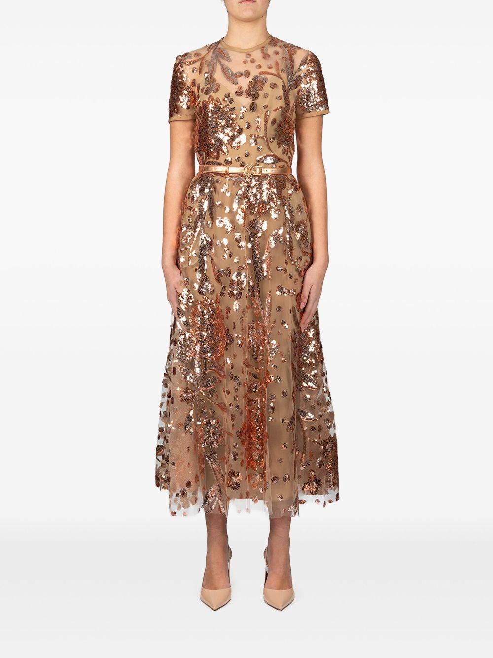 embroidered tulle midi dress Product Image