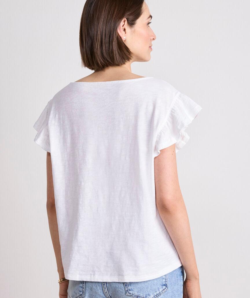 Slub Jersey Flutter-Sleeve Tee Product Image