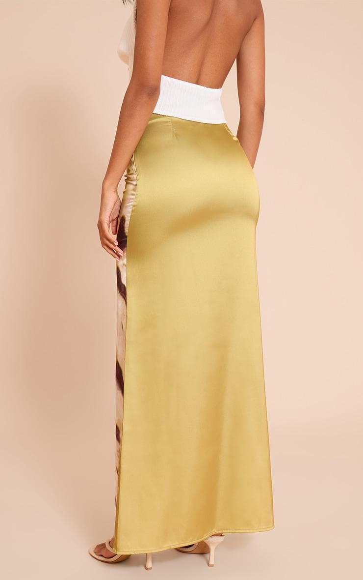 Lime Shell Print Floaty Maxi Skirt Product Image