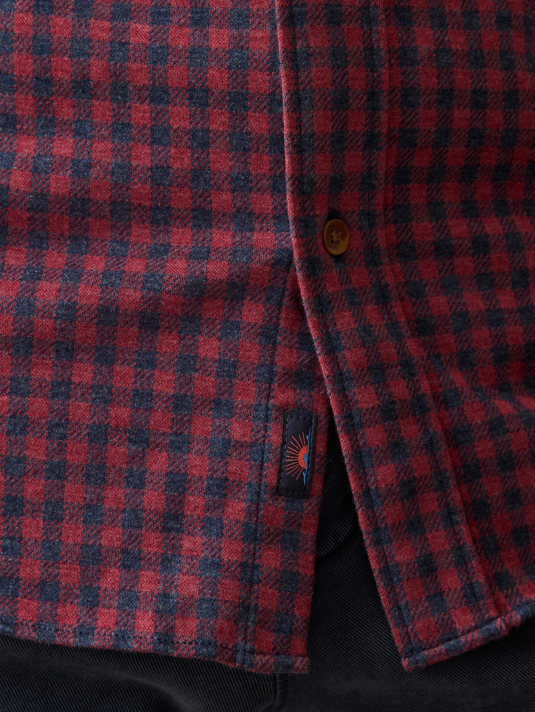 Coastline Knit Shirt - Navy Red Gingham Male Product Image