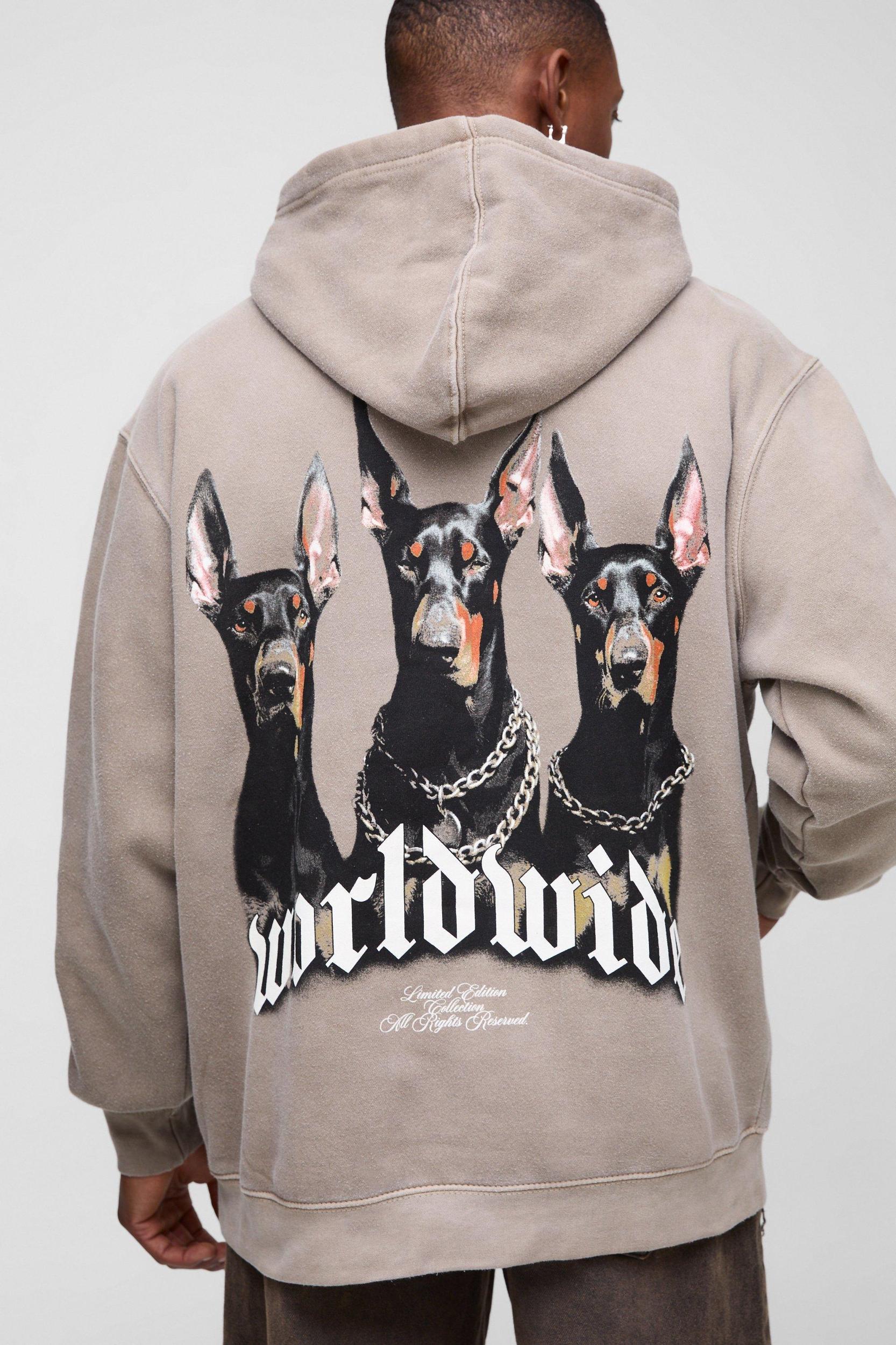 Oversized Worldwide Graphic Hoodie | boohooMAN USA Product Image