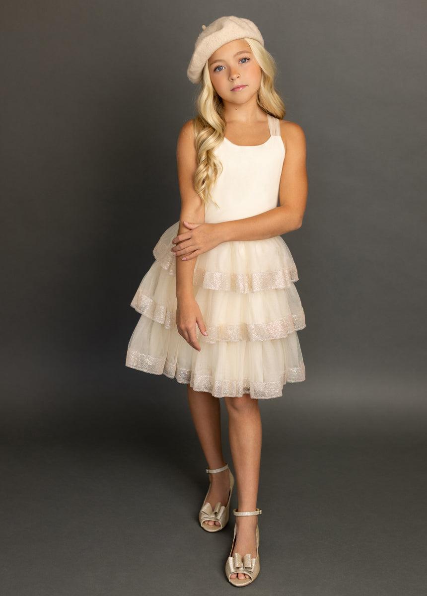 Alda Dress in Cream Girls Product Image