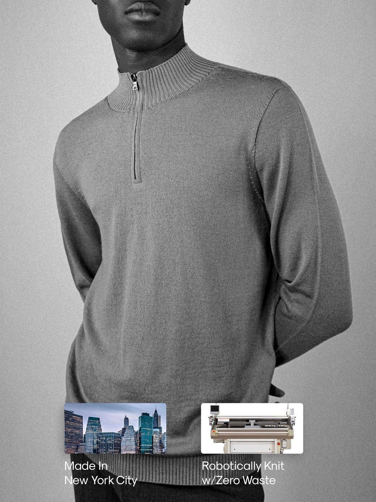 Men's Travel Merino 1/4 Zip - Denim Blue Product Image