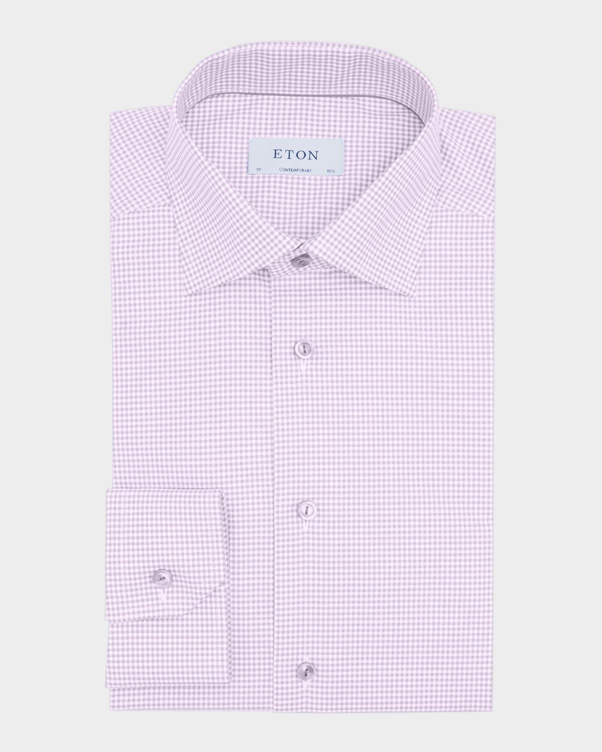 Mens Contemporary Fit Micro-Check Dress Shirt Product Image