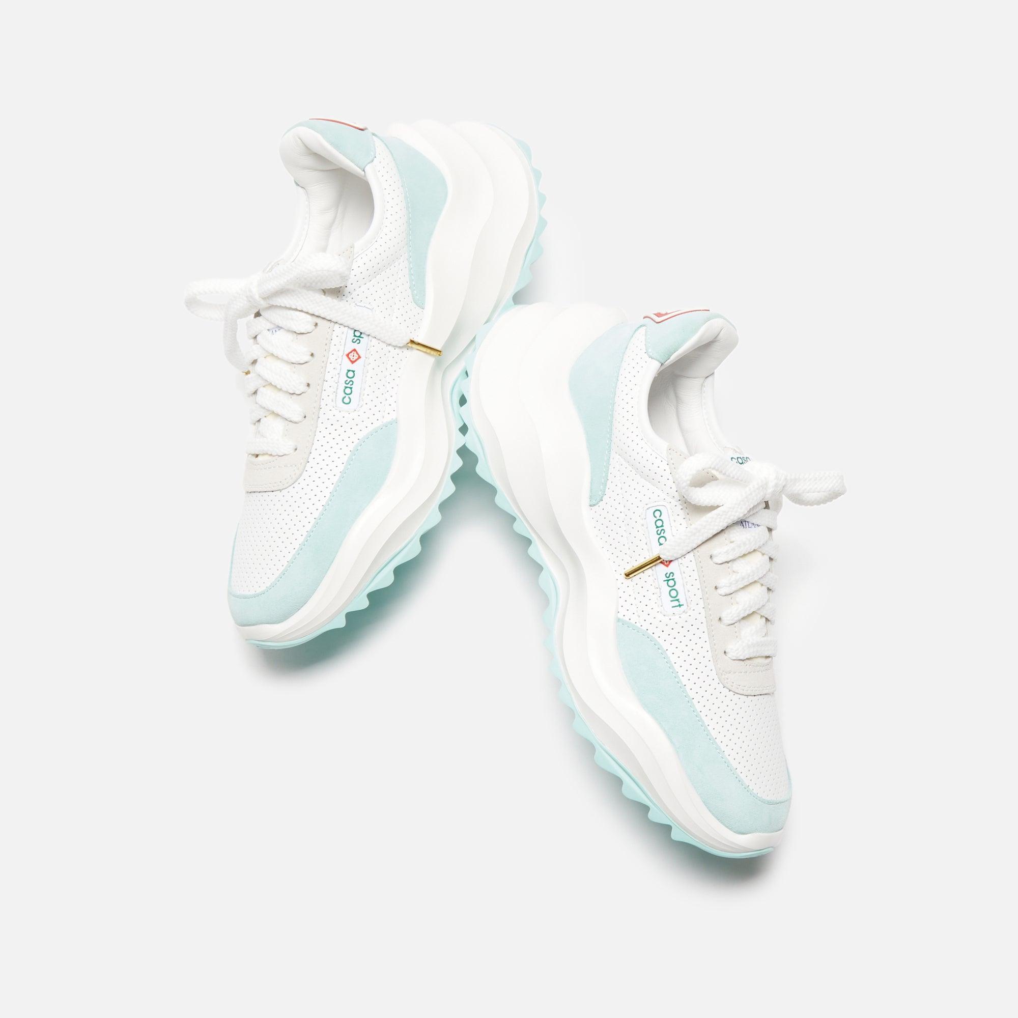 Casablanca Atlantis Leather Sneaker - White / Mint Male Product Image