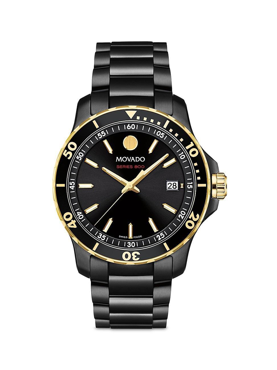 Mens Series 800 Black Stainless Steel Watch Product Image
