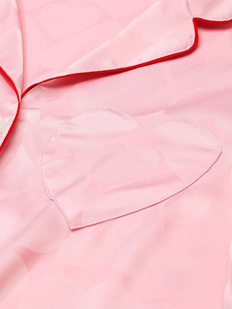 Glazed Satin Long Pajama Set Product Image
