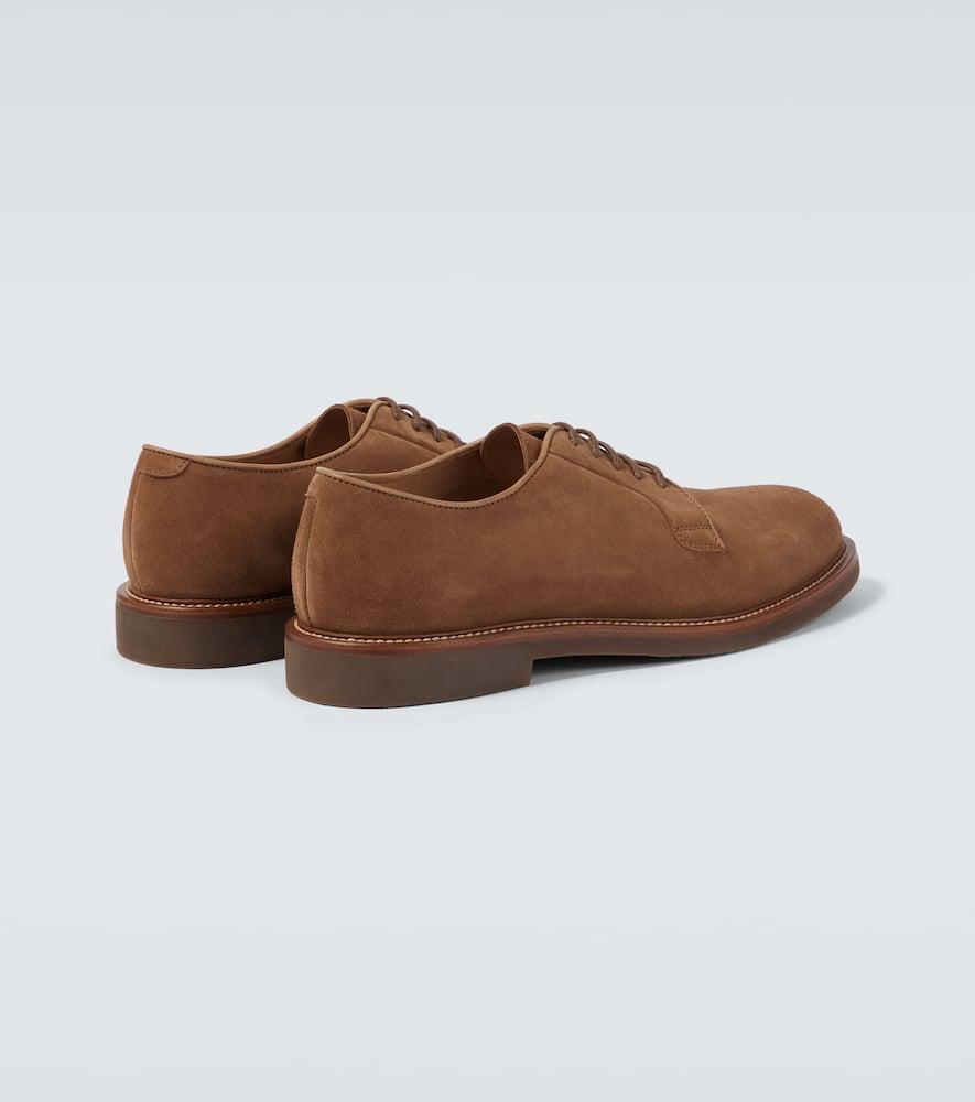 BRUNELLO CUCINELLI Suede Lace-up Shoes In Brown Product Image