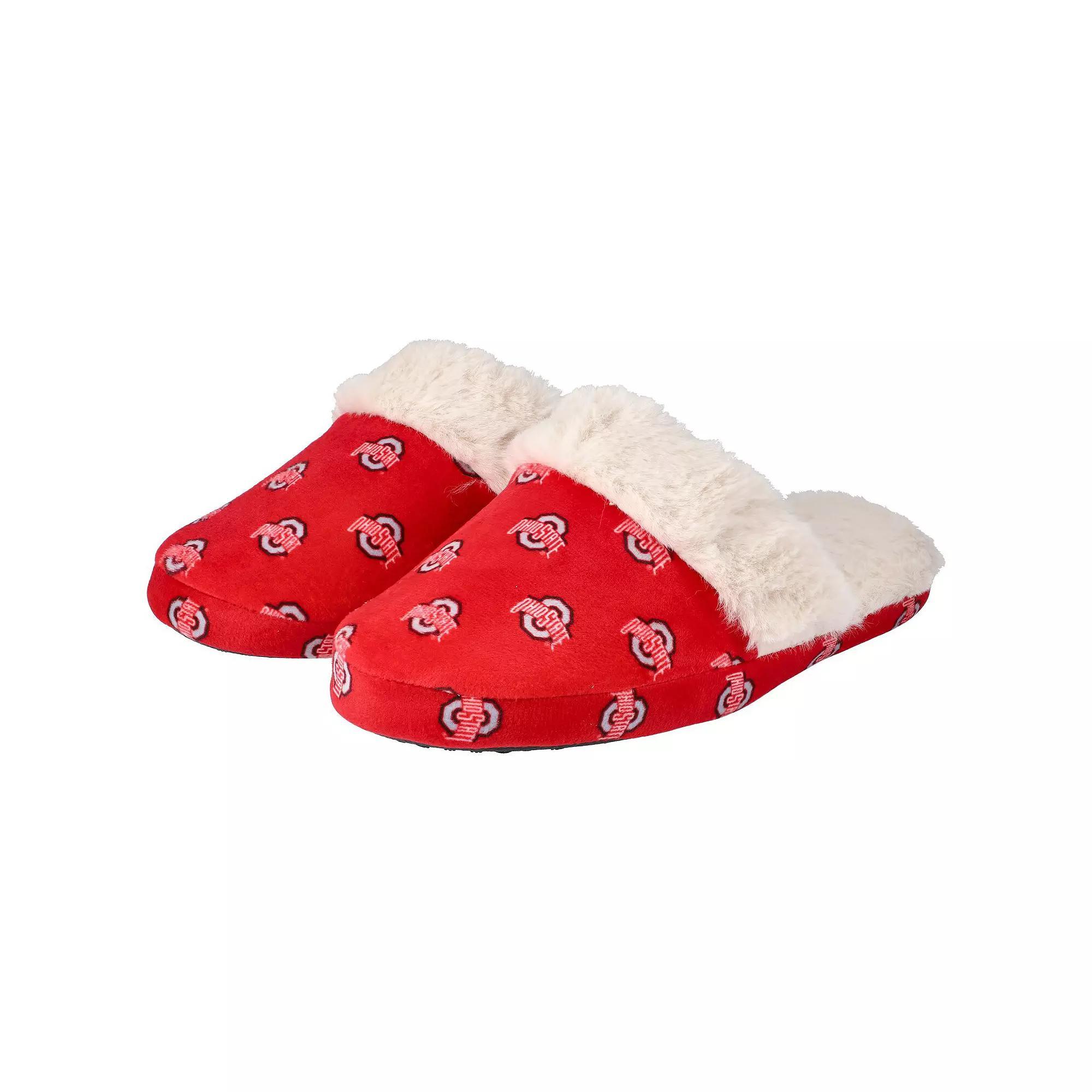 Women's ZooZatz Ohio State Buckeyes Faux Fur Slippers, Size: 9-10, Red Product Image