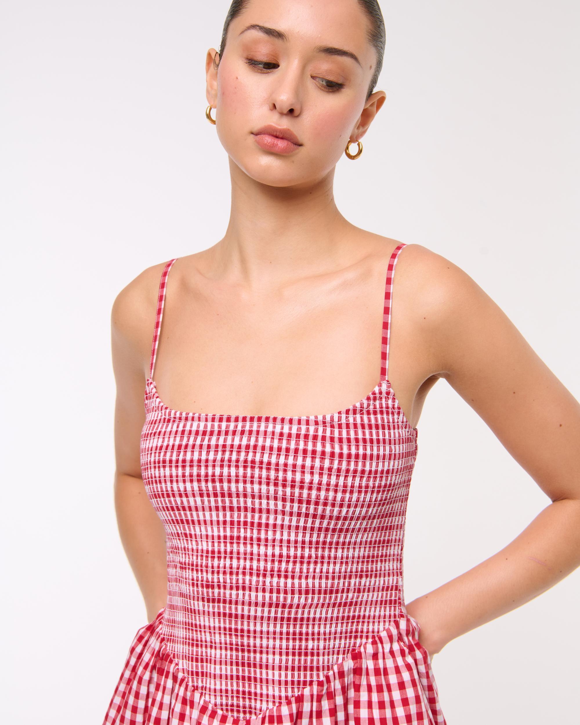 Dipped-Waist Smocked Mini Dress Product Image