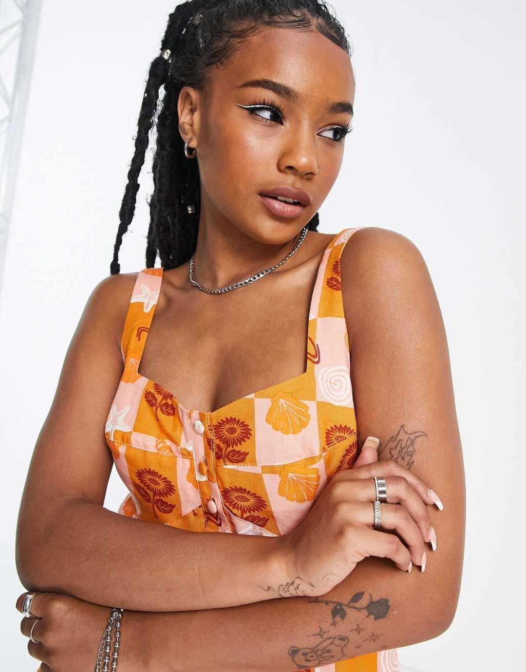 ASOS DESIGN Petite soft mini sundress with bust detail Product Image