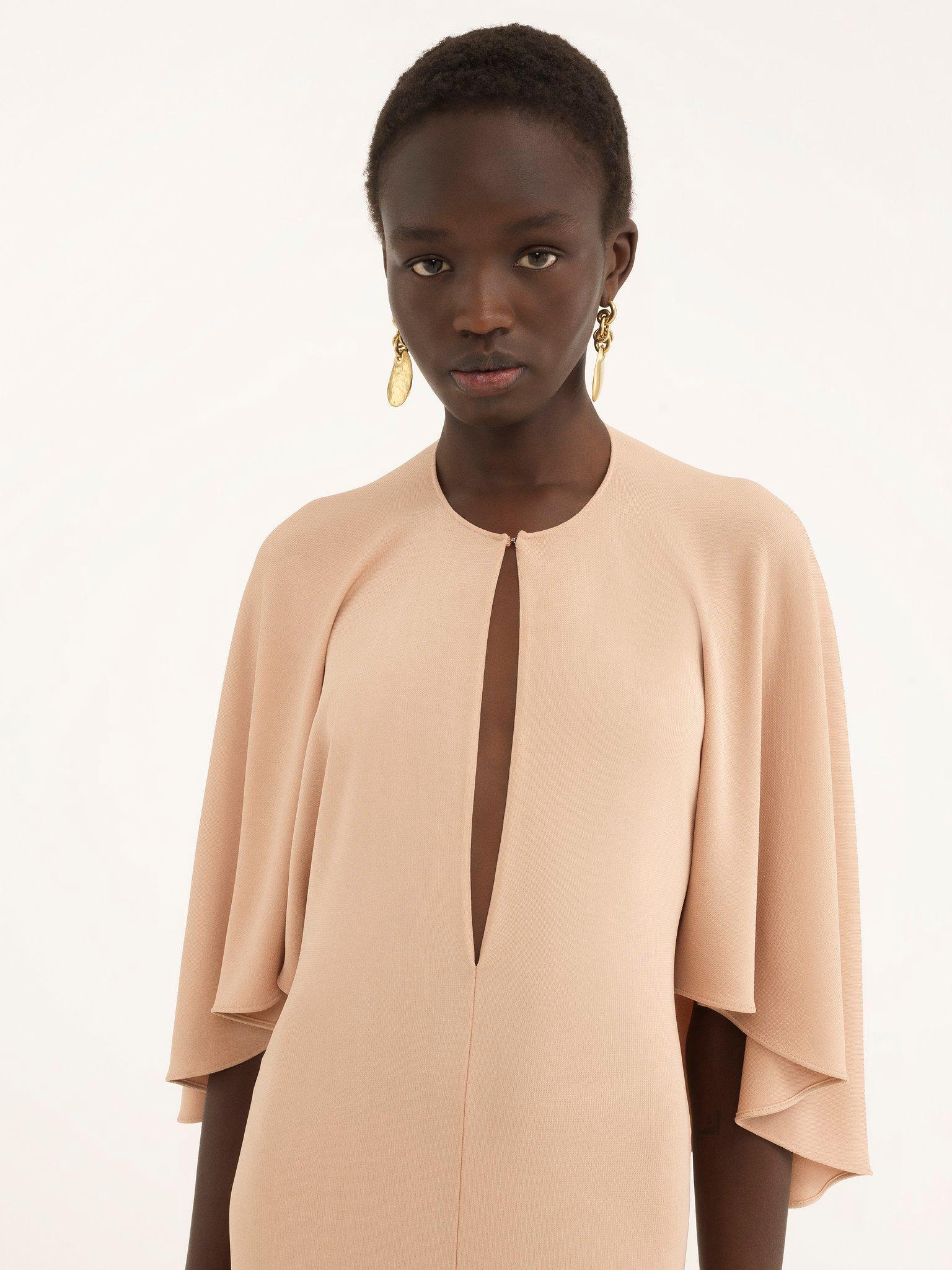 Long cape dress in crêpe jersey Product Image