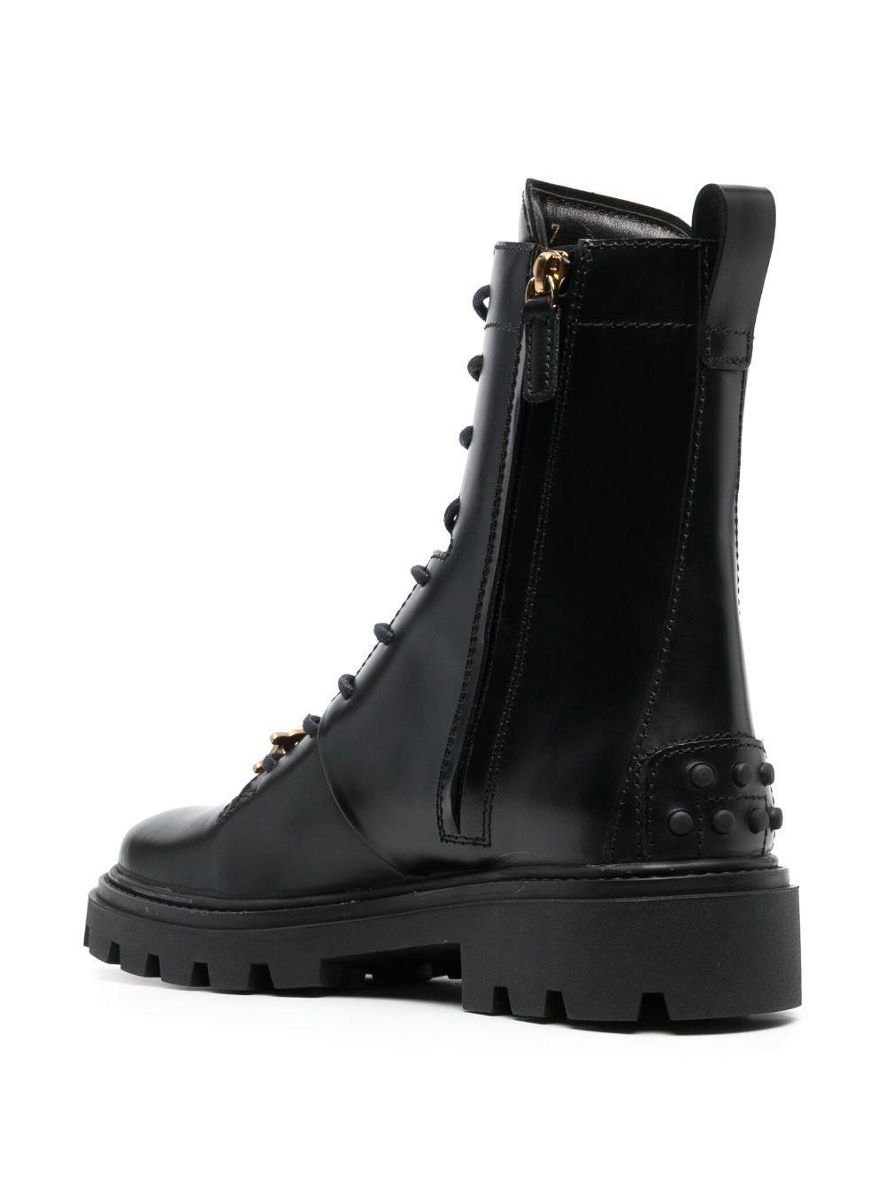 logo-plaque leather boots Product Image