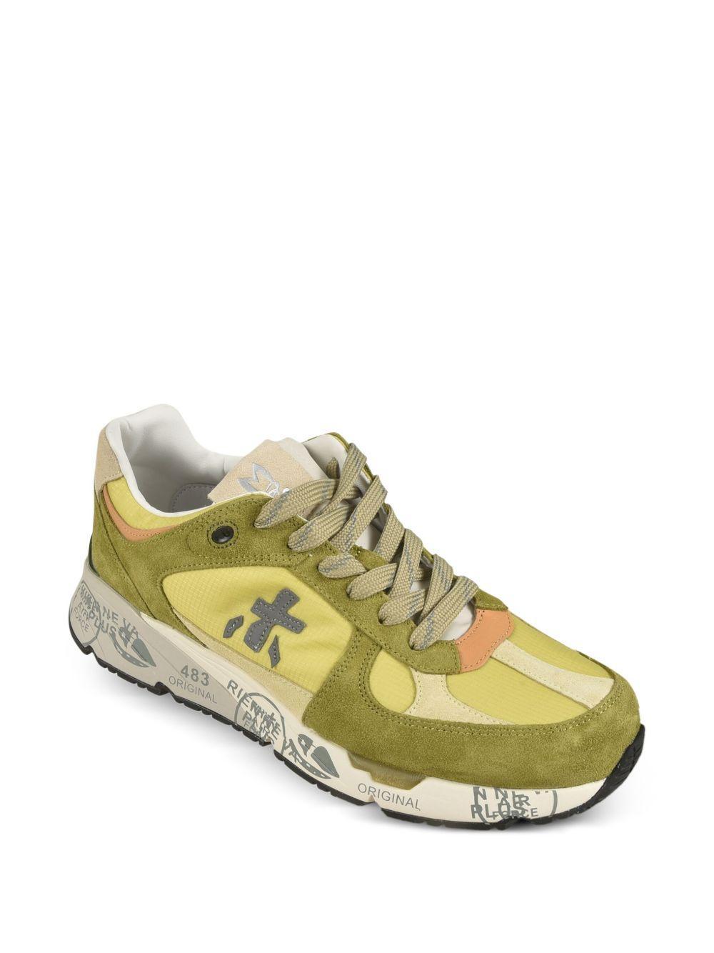 suede leather panelled sneakers Product Image