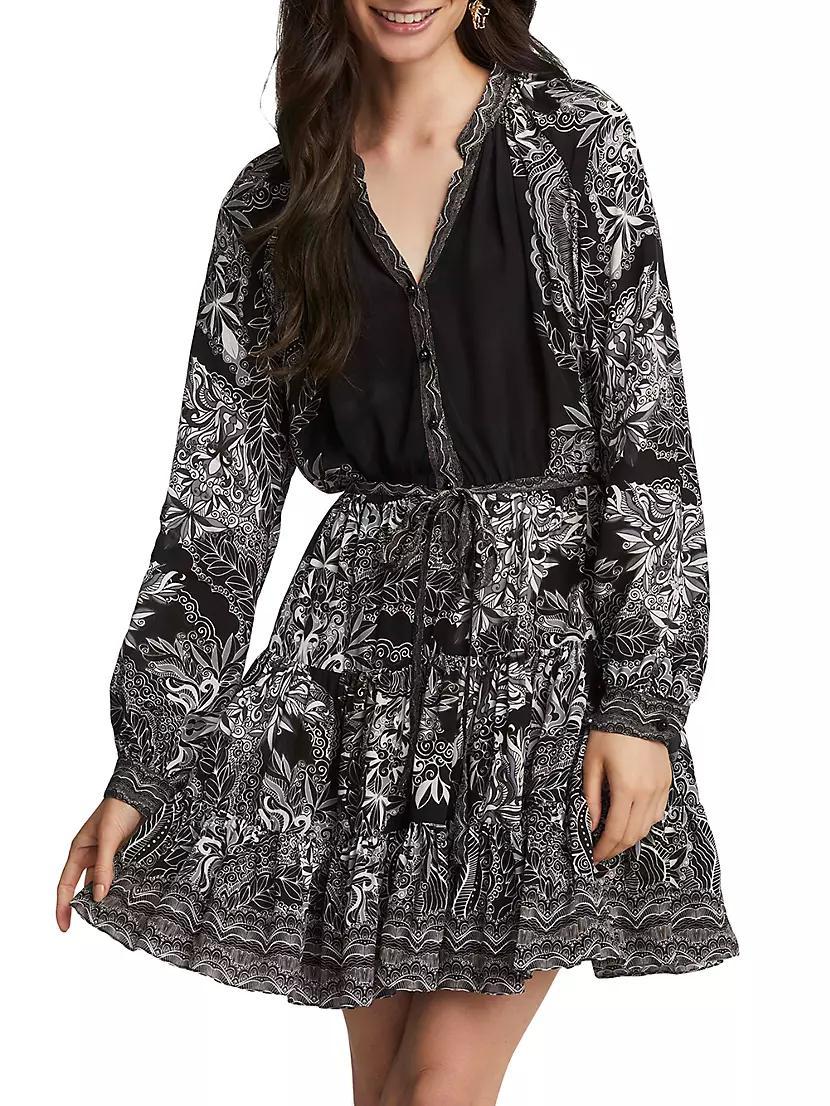 Sydney Silk-Blend Floral Minidress Product Image