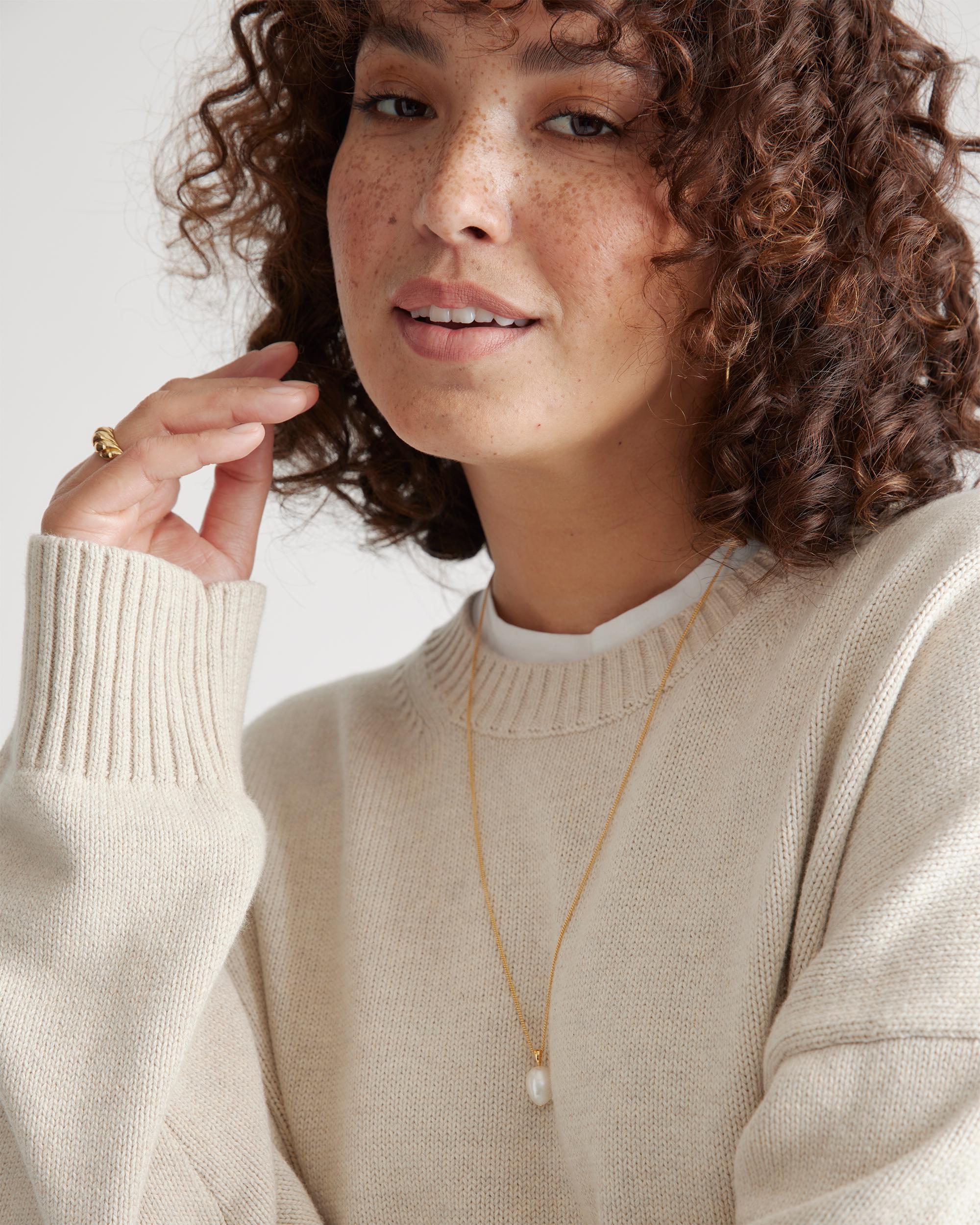 Quince | Women's Boyfriend Crew Sweater Size XS, Organic Cotton Product Image
