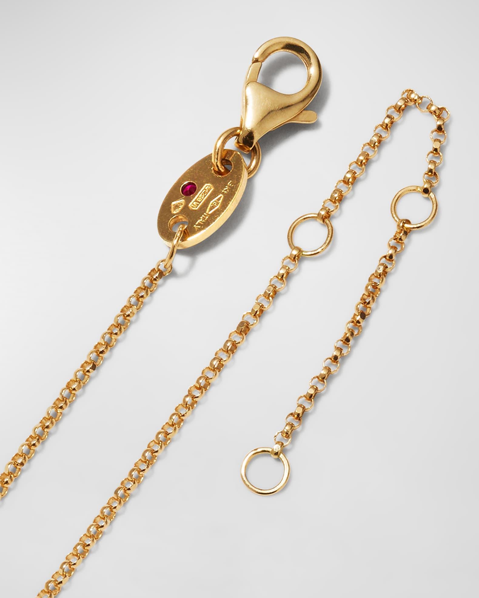 Princess 18K Yellow Gold Diamond Initial Necklace, N Product Image