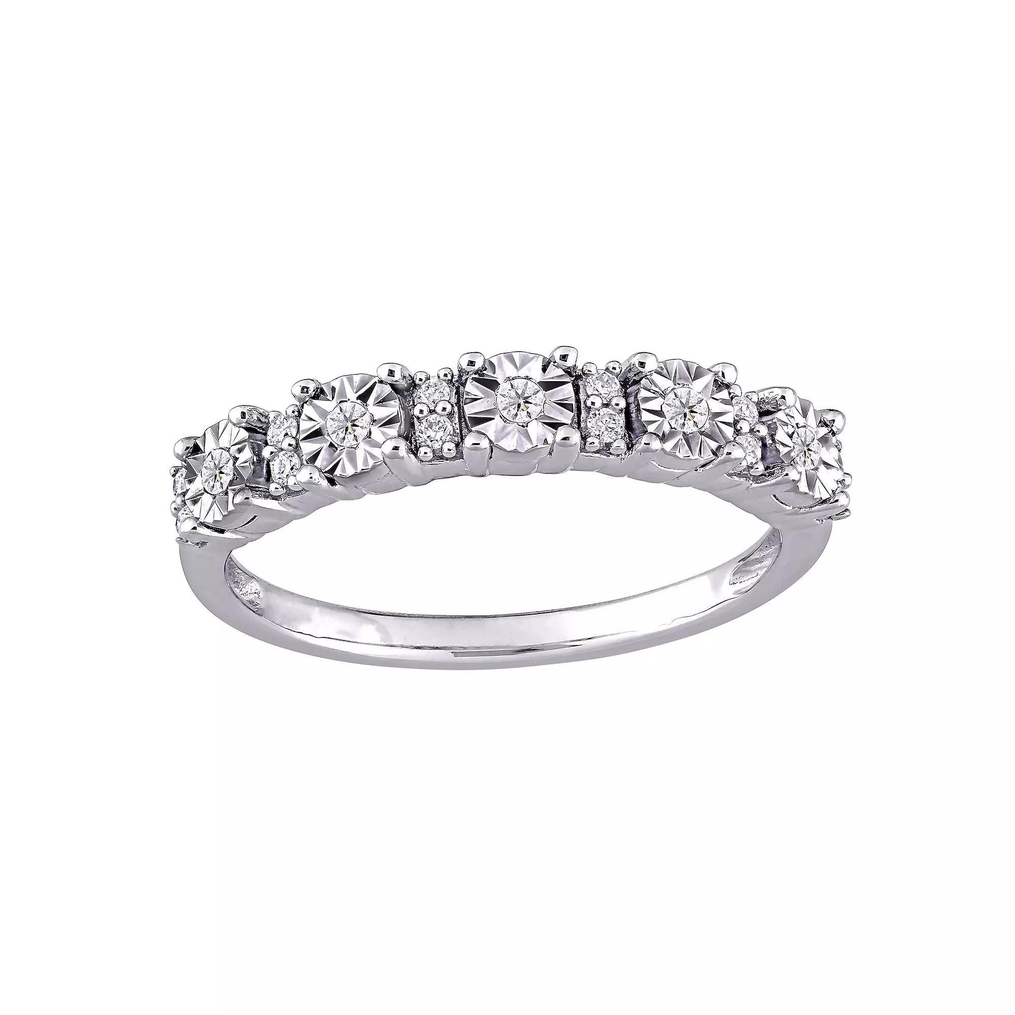 Stella Grace 10k White Gold 1/10 Carat T.W. Diamond Ring, Women's, Size: 6, 10k Gold Product Image