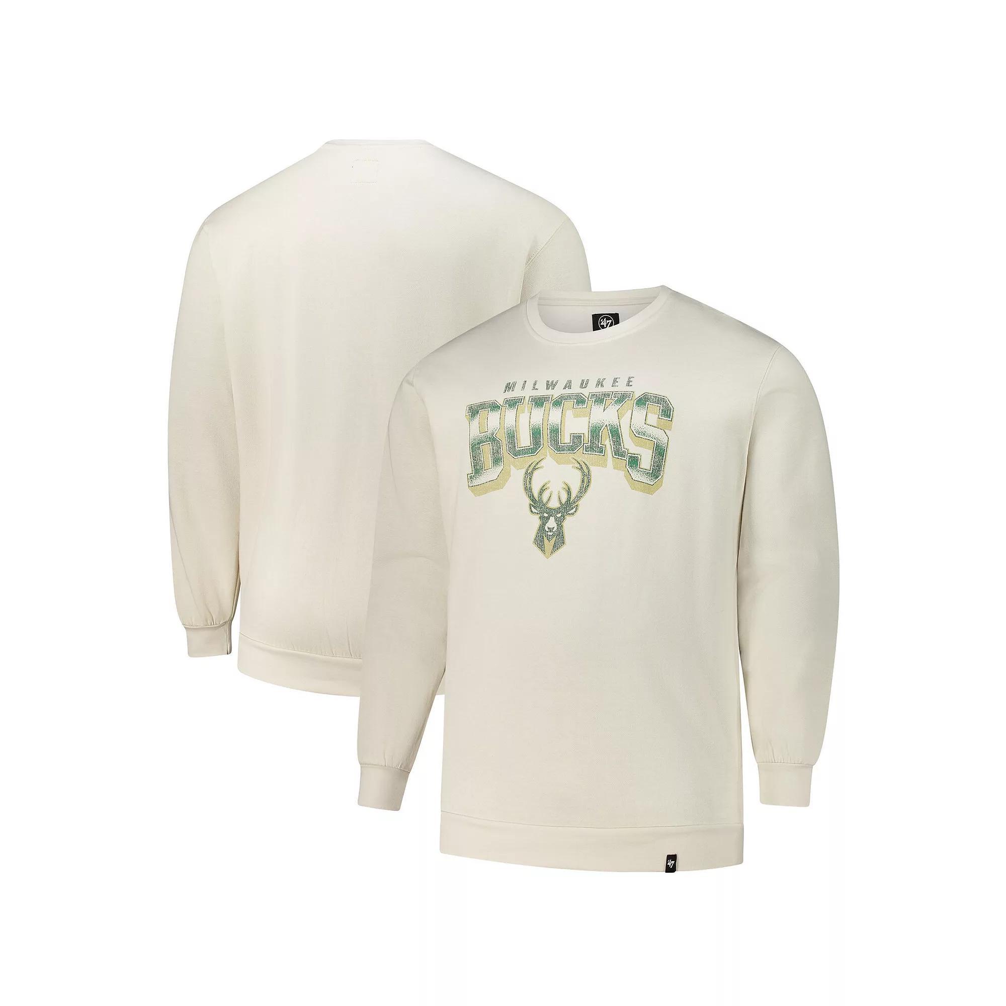 Men's '47 Cream Milwaukee Bucks Big & Tall Spotlight Headline Pullover Sweatshirt, Size: 2XB, Beige Product Image