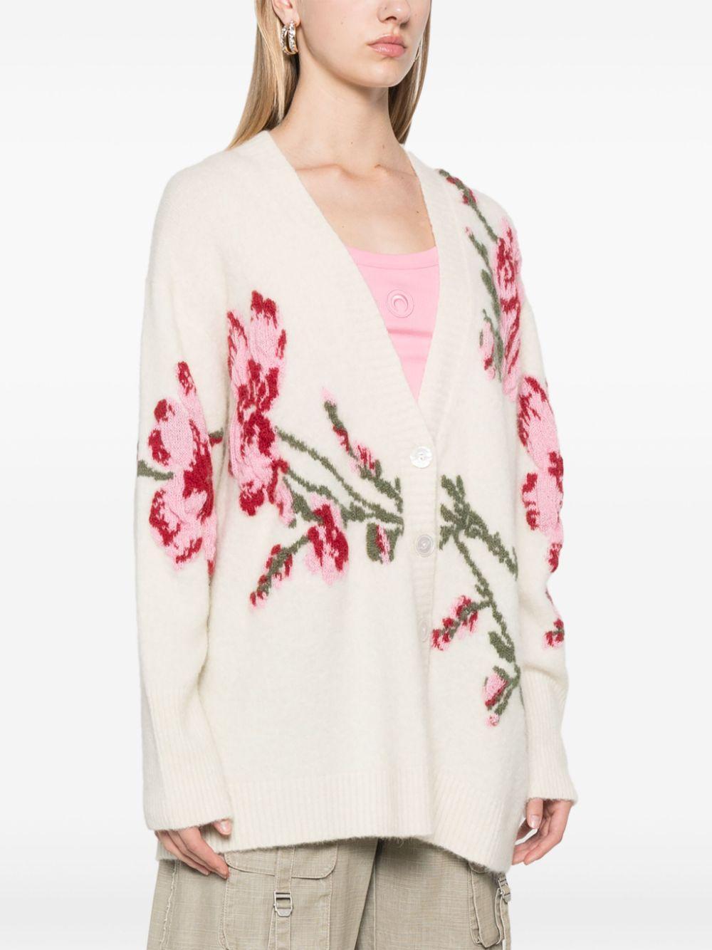 roses-jacquard cardigan Product Image