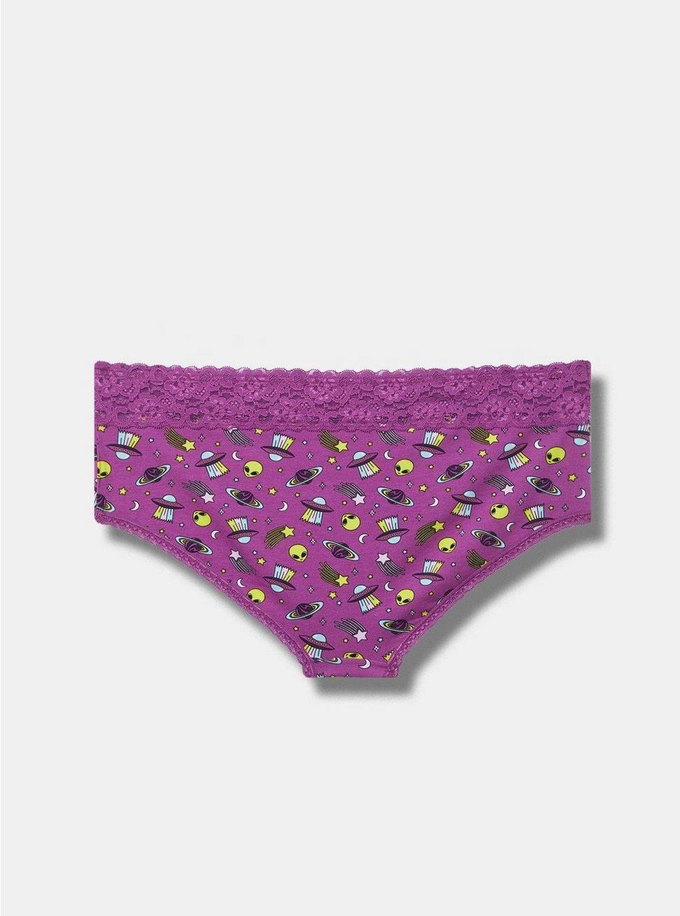 Cotton Mid-Rise Lace Trim Cheeky Panty Product Image