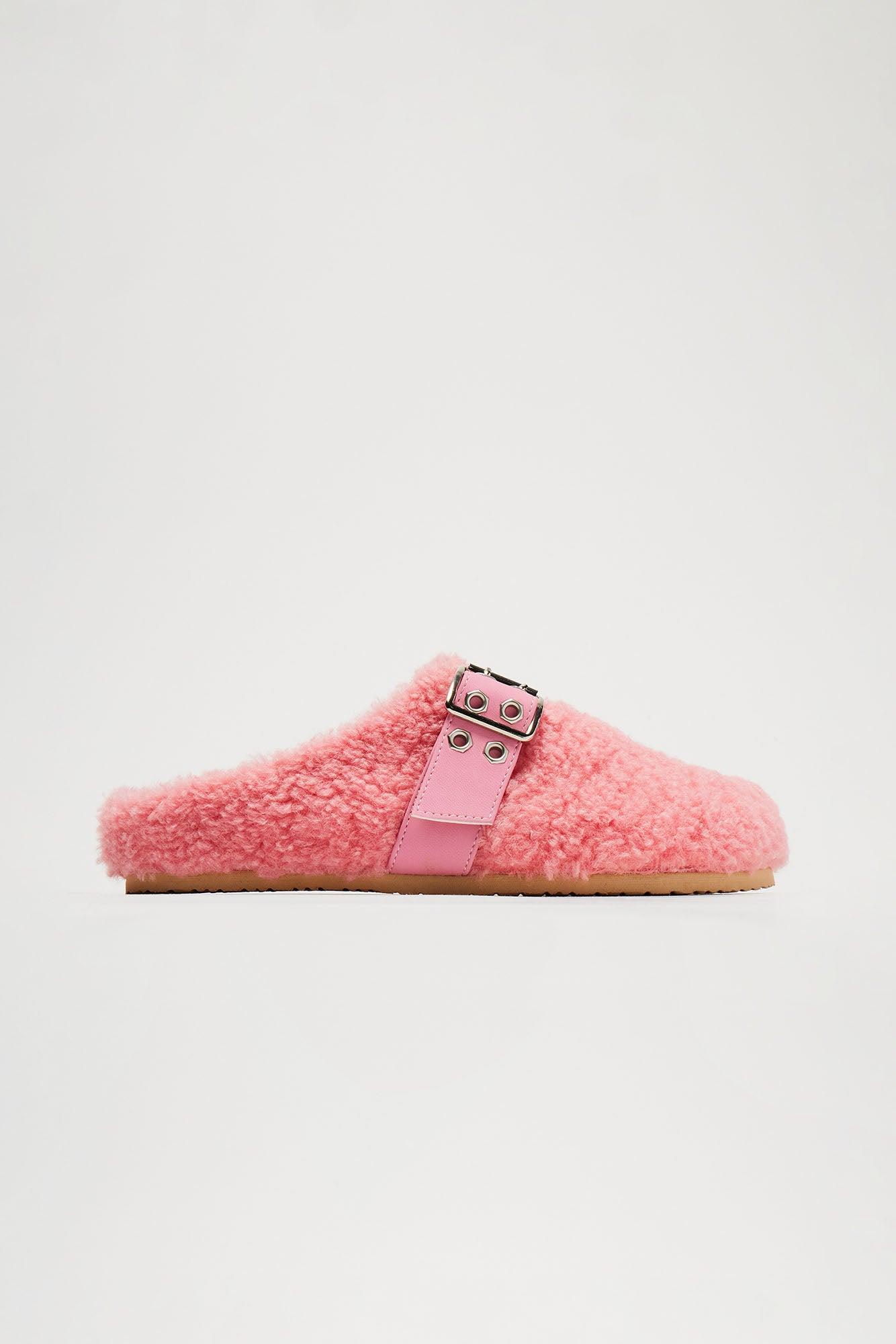 Villie Buckle Slippers - Pink Product Image