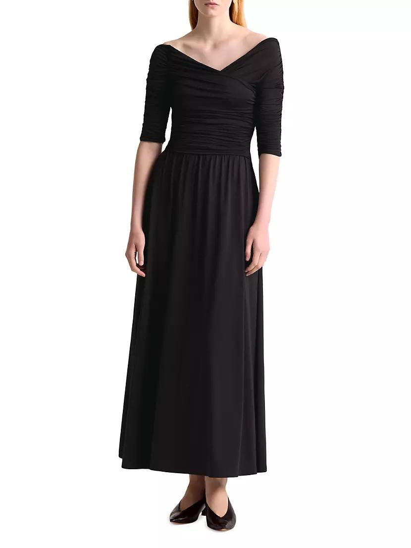 Char Ruched Off-The-Shoulder Maxi Dress Product Image