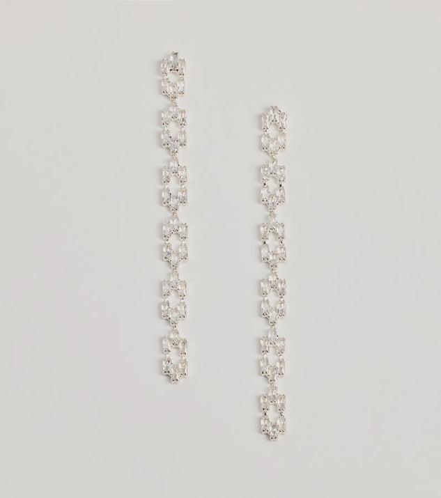 Luxe Glam Rhinestone Chain-Link Earrings Product Image