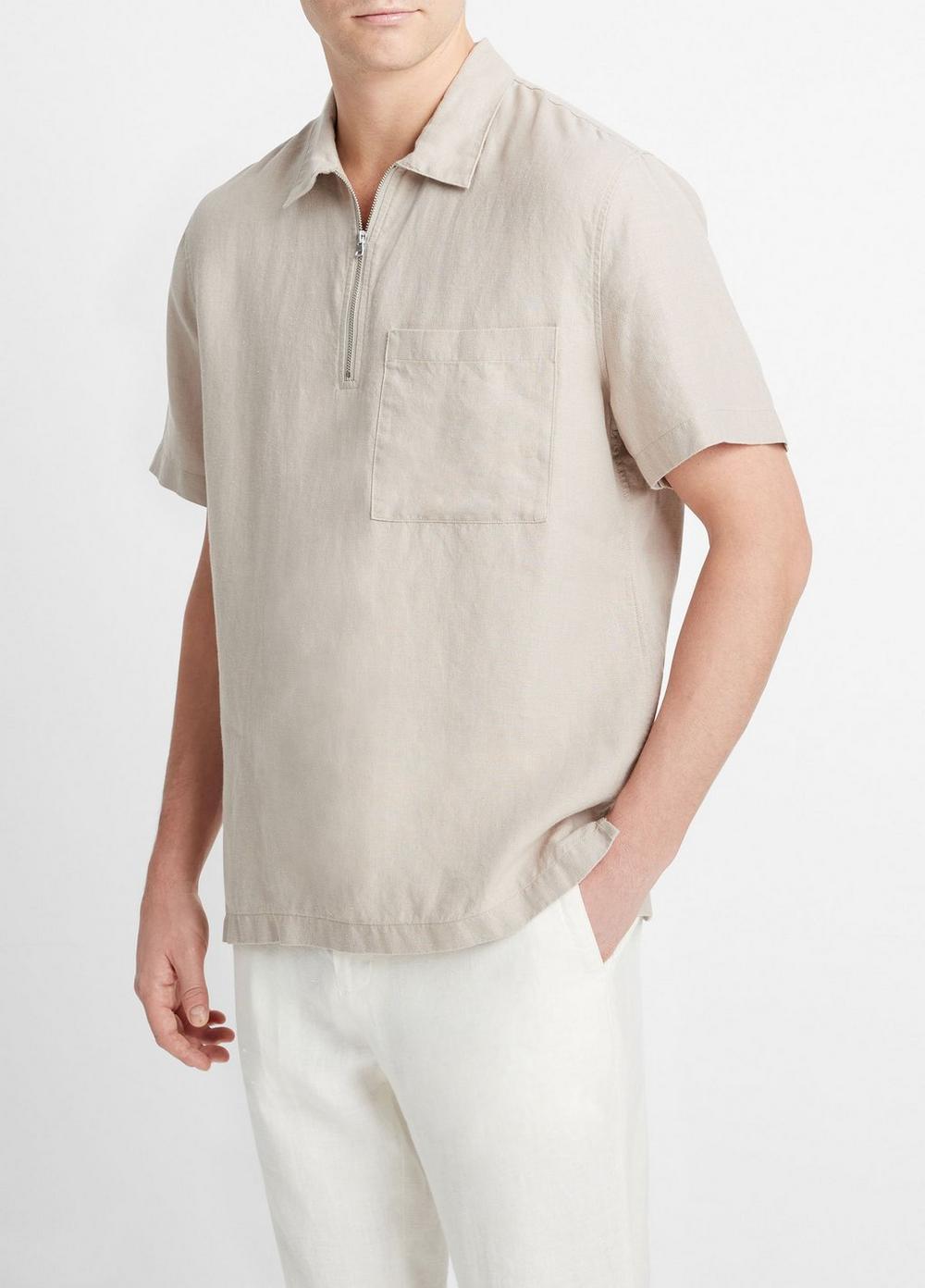 Hemp Quarter-Zip Short-Sleeve Shirt Product Image