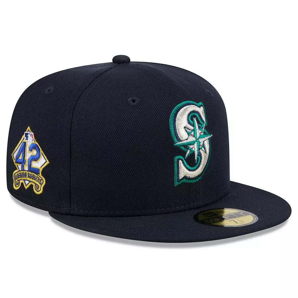 Men's New Era  Navy Seattle Mariners 2025 Jackie Robinson Day 59FIFTY Fitted Hat, Size: 7 1/4, Blue Product Image