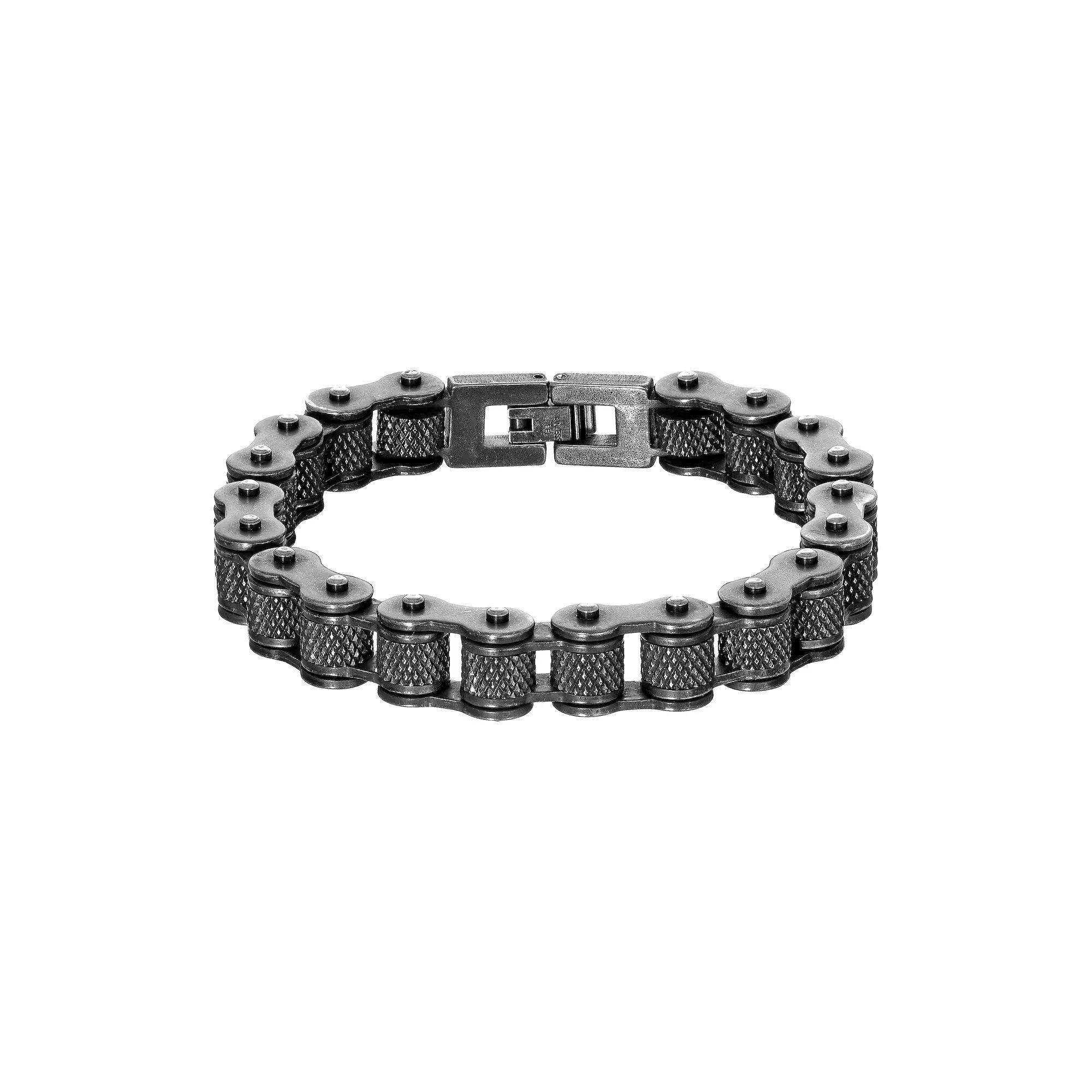 LYNX Men's Black Ion-Plated Stainless Steel Bracelet, Size: 9" Product Image