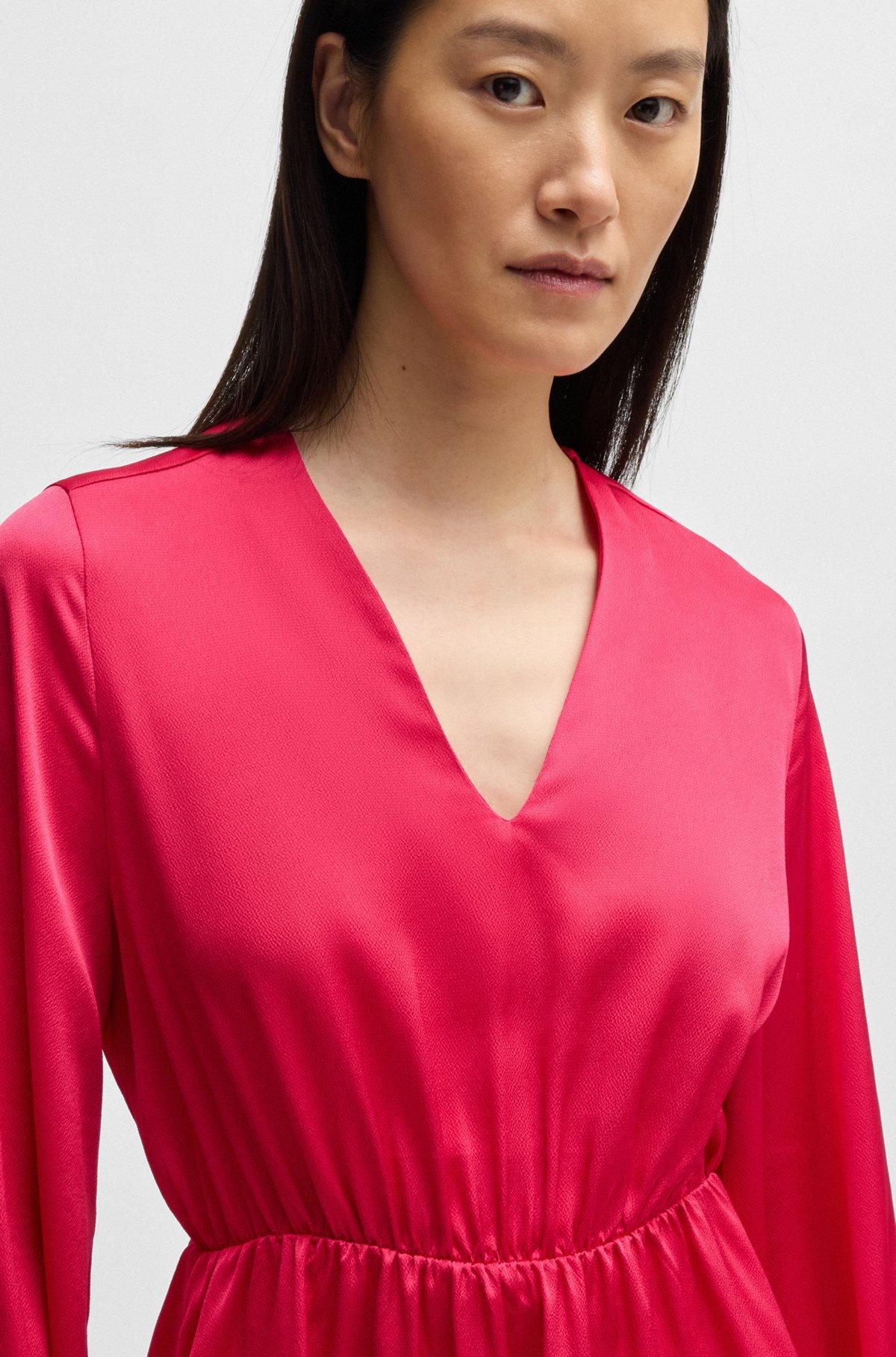 V-neck dress in hammered satin Product Image