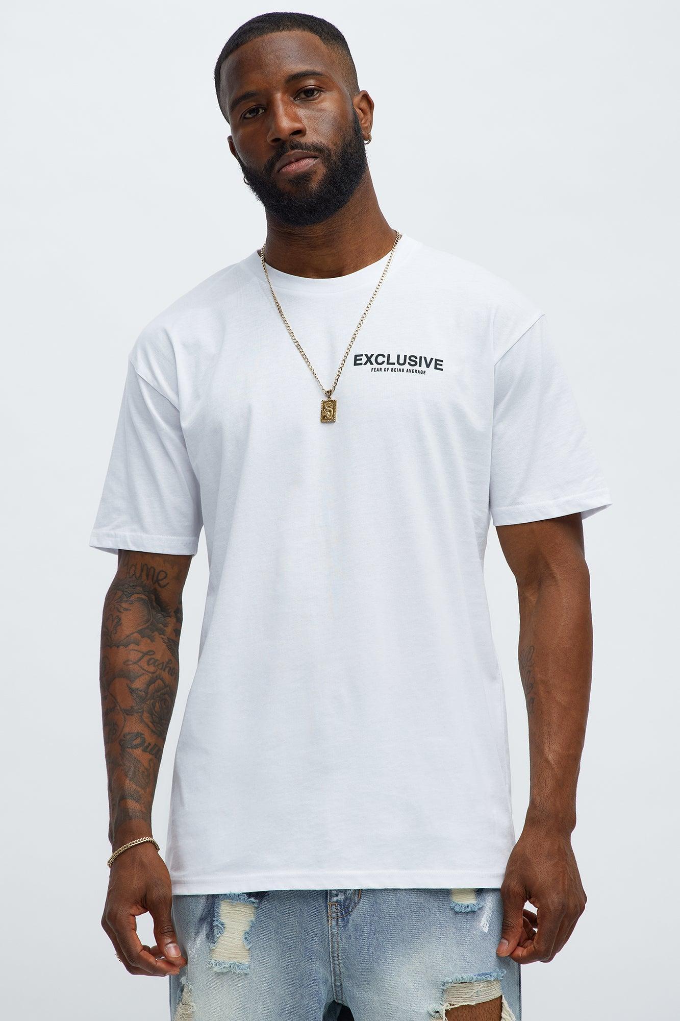Exclusive Fear Of Being Average Short Sleeve Tee - White Male Product Image