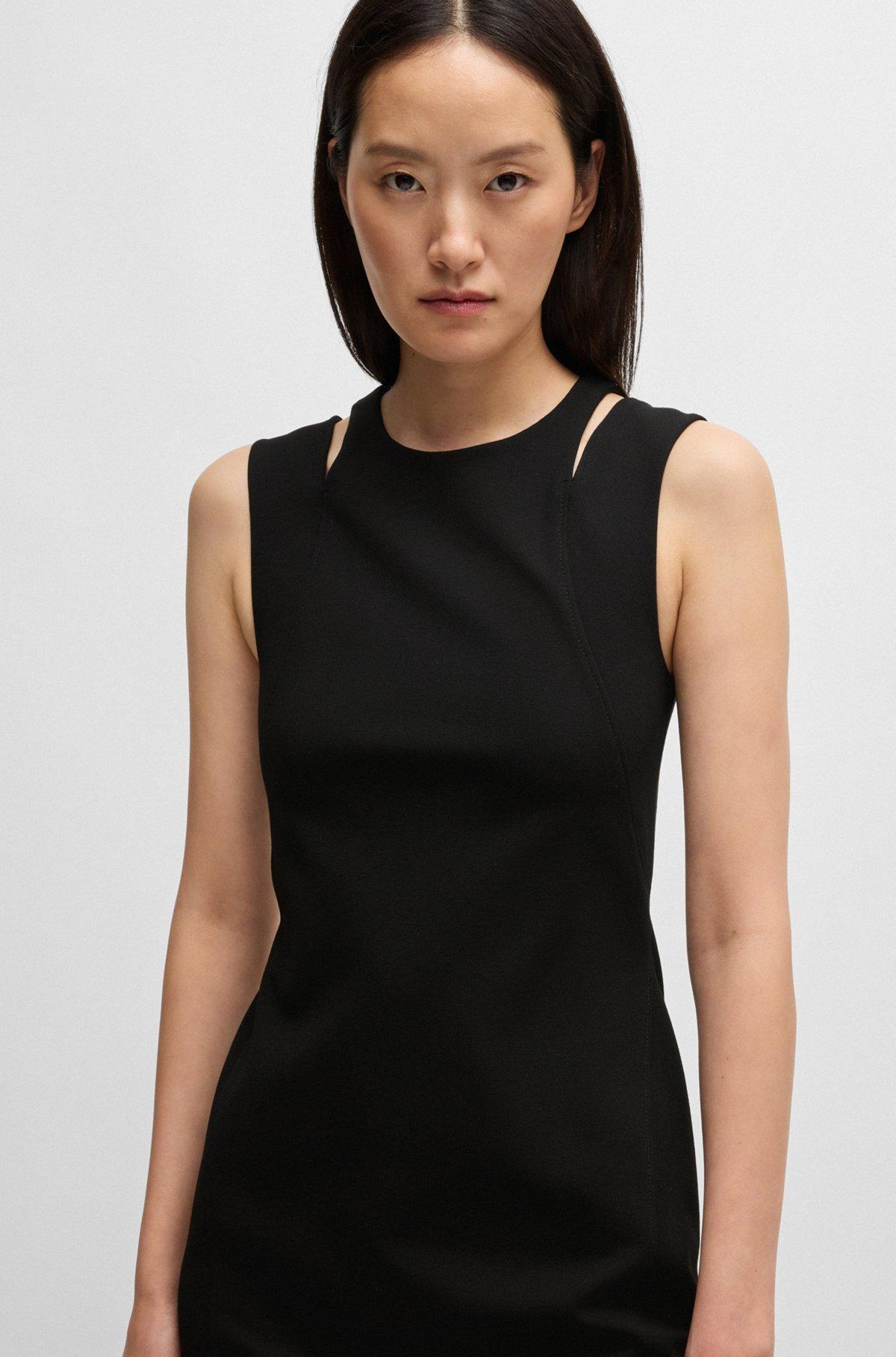 Stretch-fabric dress with cut-out details Product Image