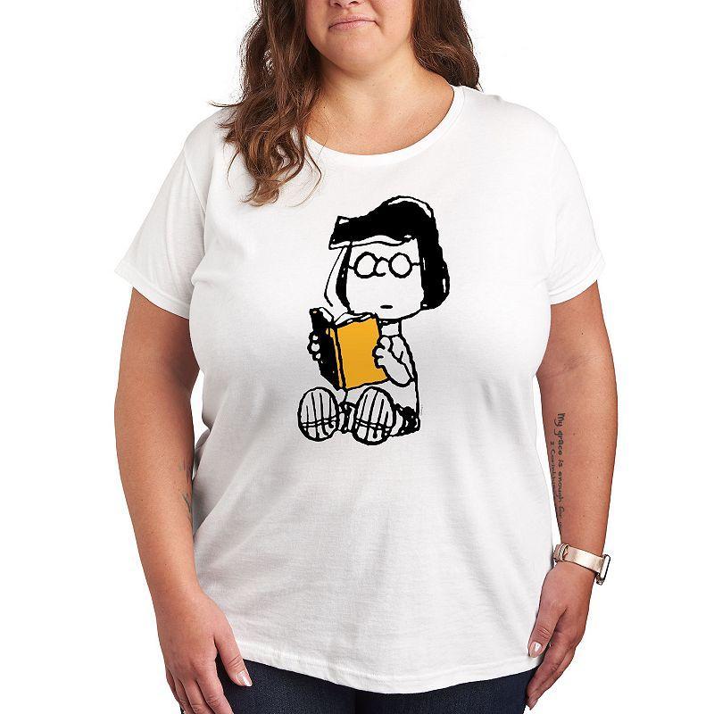 Plus Peanuts Marcie Reading Graphic Tee, Womens Product Image